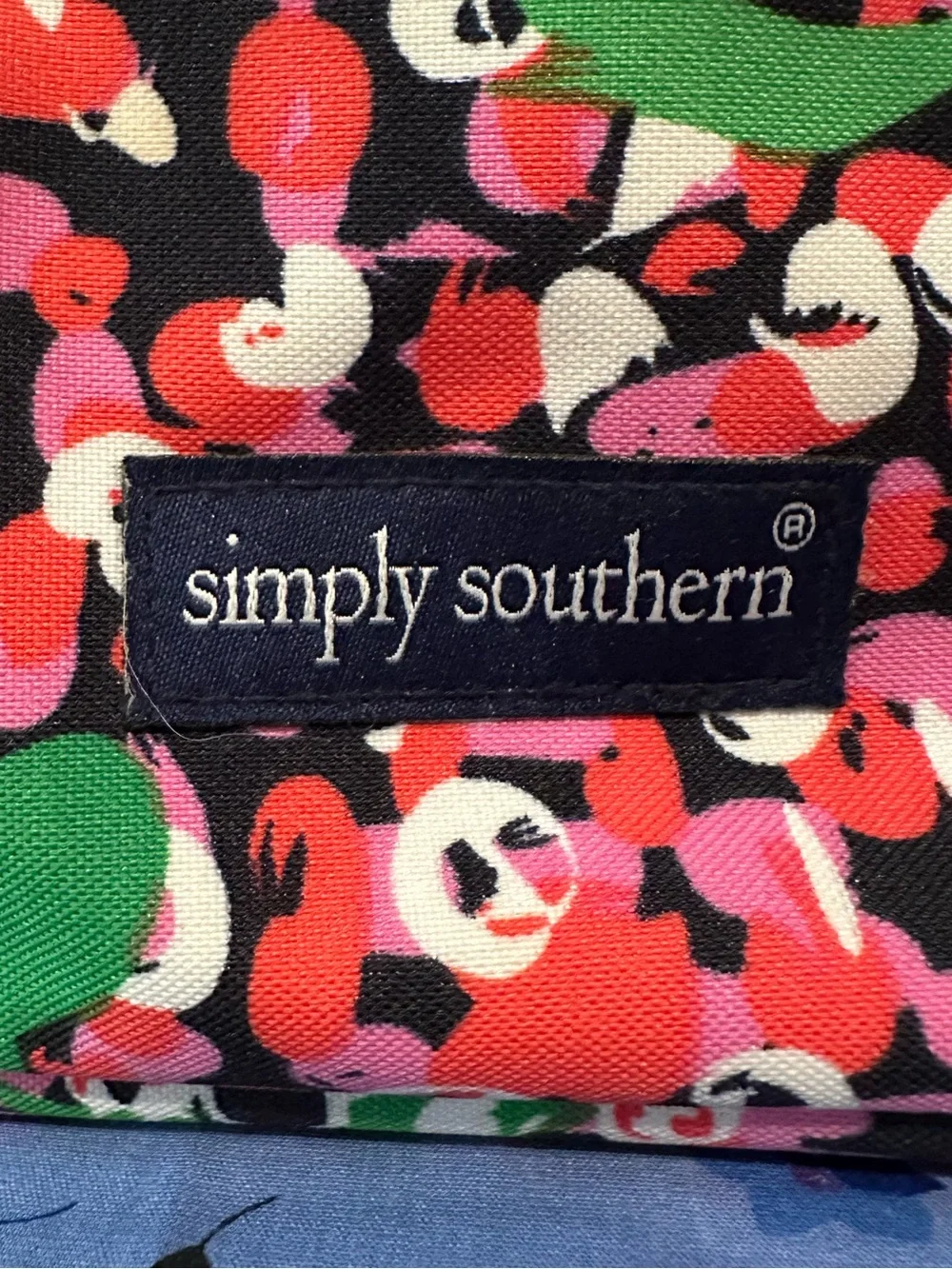 Simply Southern • large toiletry bag • heavy canvas • floral • one big pocket